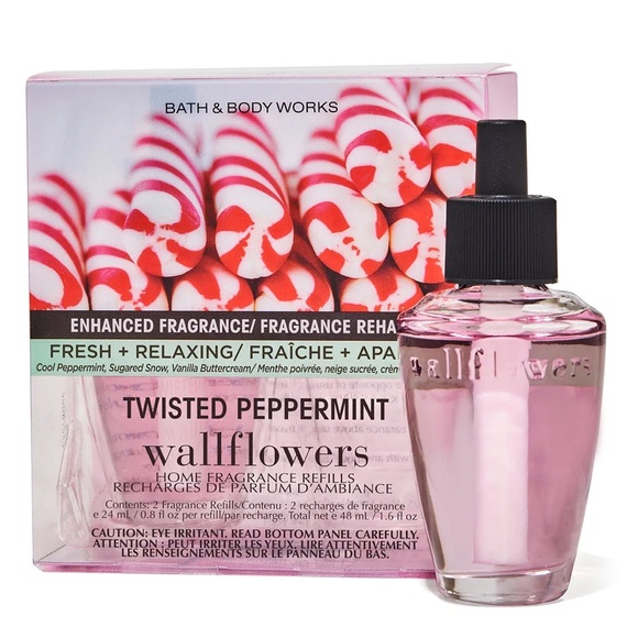 Set of 2 Bath & Body Works Twisted Peppermint Wallflower Home Fragrance Refill - Picture 1 of 4